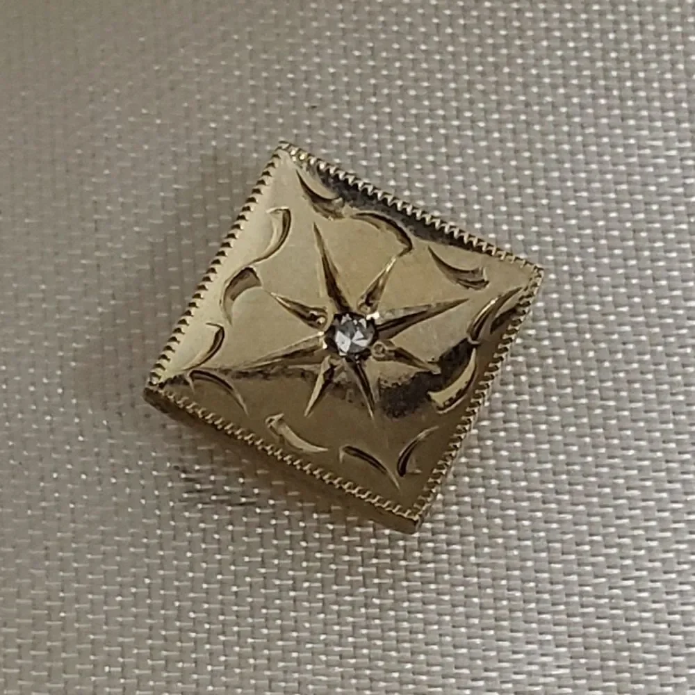 Vintage La Mode Gold Filled Diamond Tie Tac